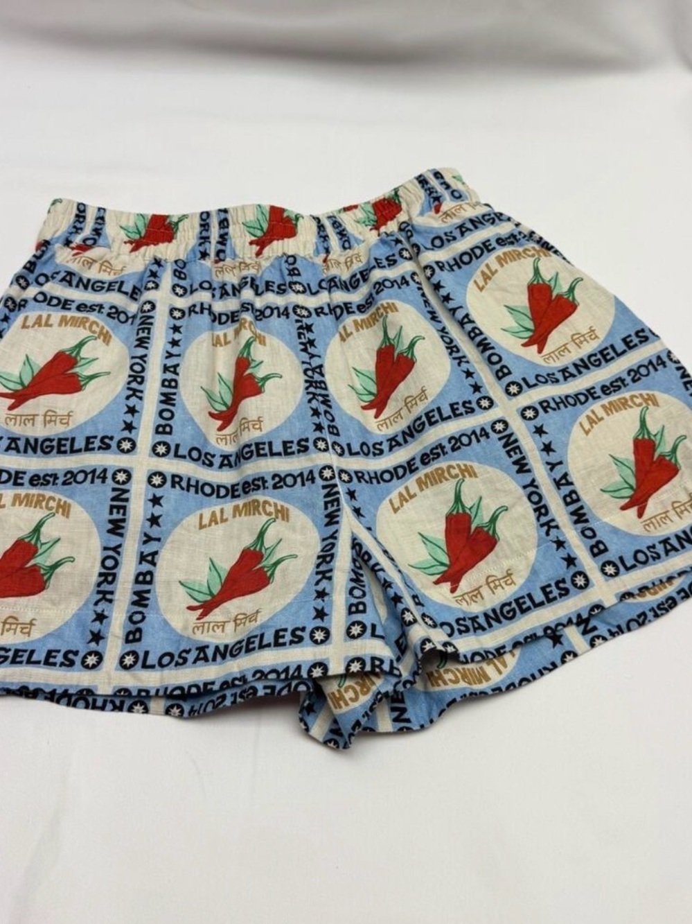 RHODE Blue with Red Accents Lal Mirchi Chili Pepper design - Picture 2 of 6
